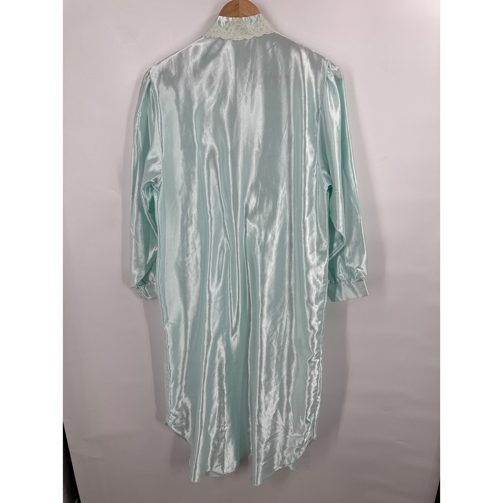 Barbizon Vintage Satin Embroidered Nightgown Womens Size L Romantic Bridal Lace - Picture 2 of 9